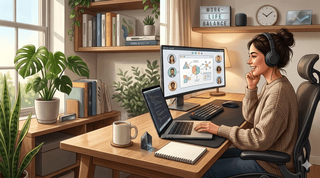 The image is symbol of best Ambivert career path options for remote work & high job satisfaction.