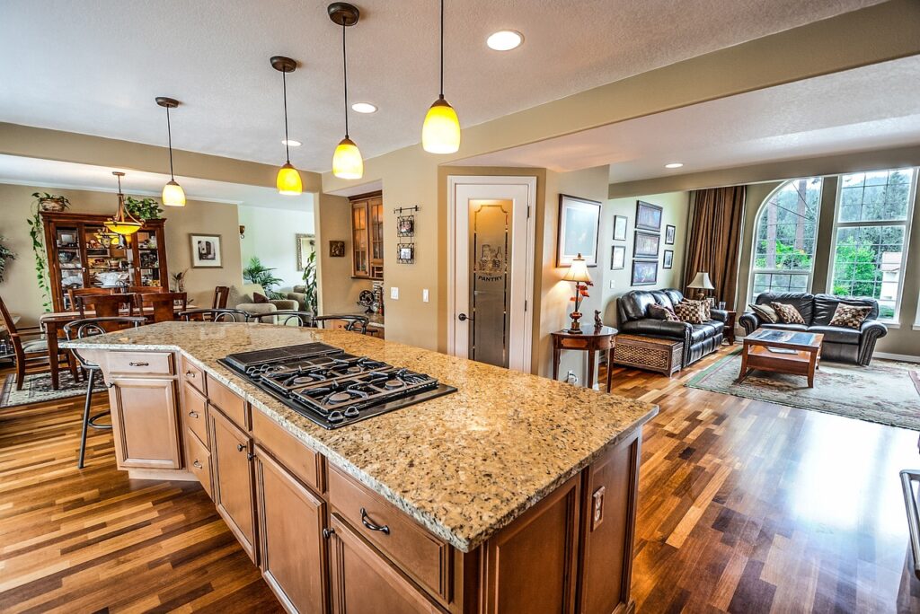 The image stands for the steps to organize your home.