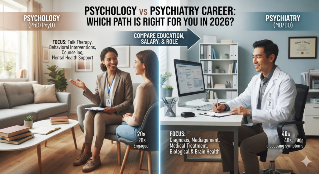 Psychology vs Psychiatry Career, Which Path Is Right for You in 2026?