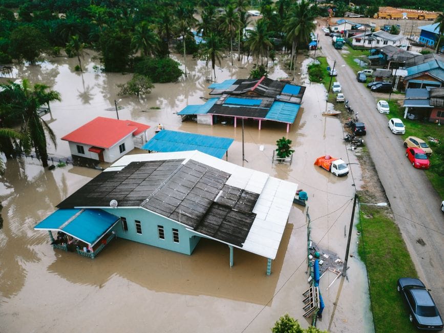 The image is illustrating what causes extreme weather changes.