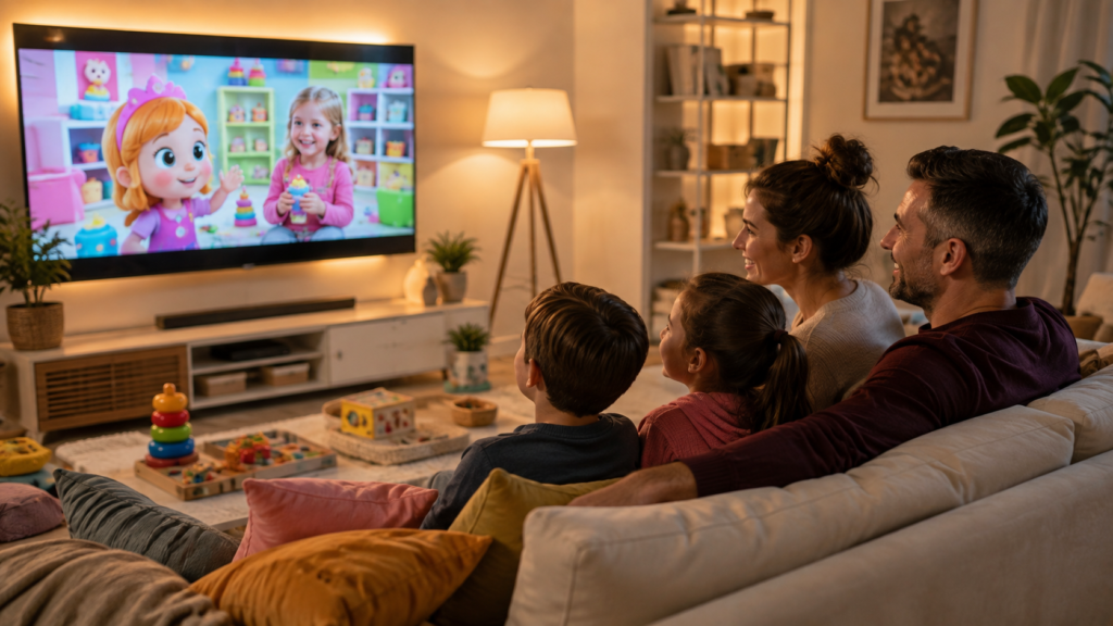 Parent enabling parental controls and approving verified children's channels on YouTube Kids.