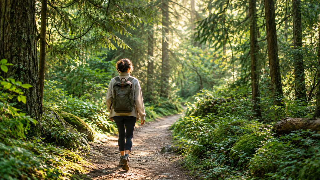 A person walking in nature to reconnect spiritually and overcome spiritual burnout.