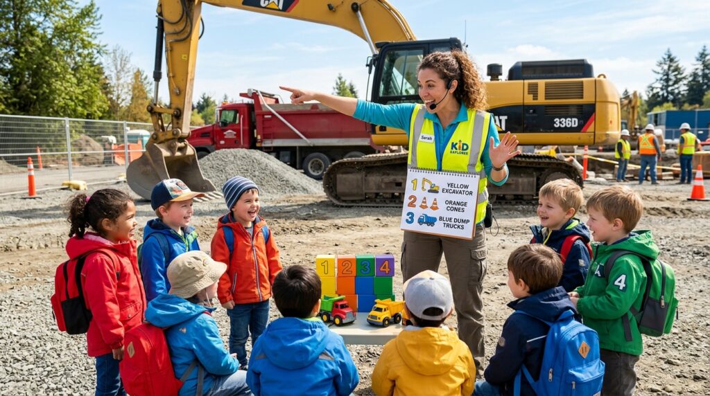 Educational learning experience similar to Blippi with real-world exploration and vocabulary building.