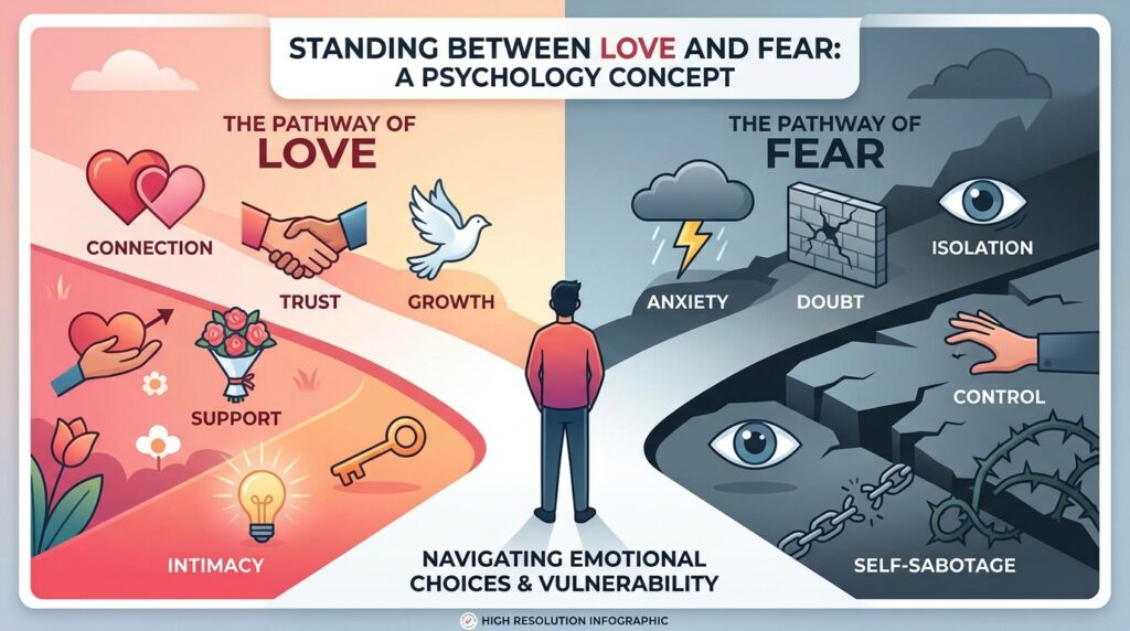 Visual representation of fear of commitment and relationship anxiety.