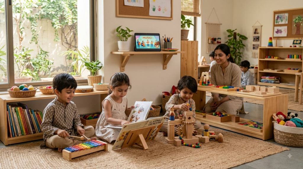 Children using educational and Montessori-friendly Diana Show alternatives.