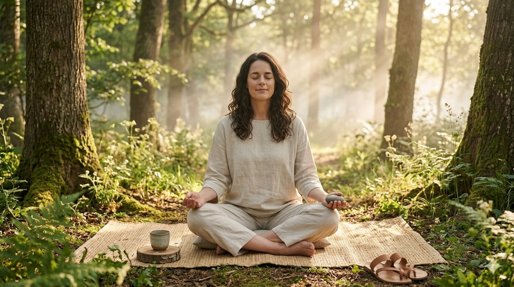 .Mindfulness in nature supporting emotional wellbeing.