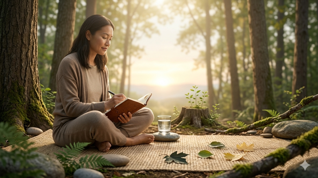 Grounding and journaling practices during a spiritual crisis.
