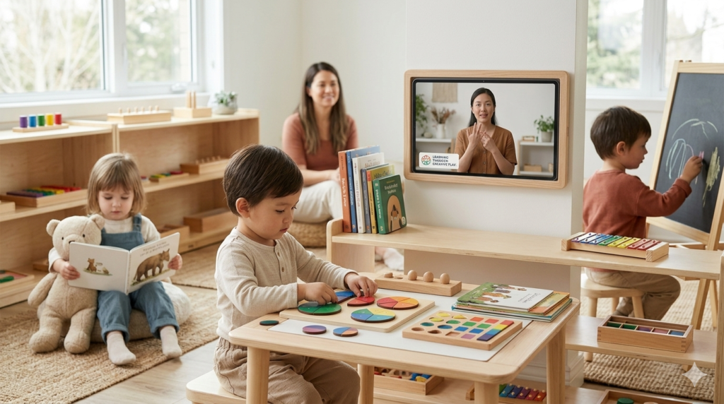 Children using educational and Montessori-friendly Diana Show alternatives.