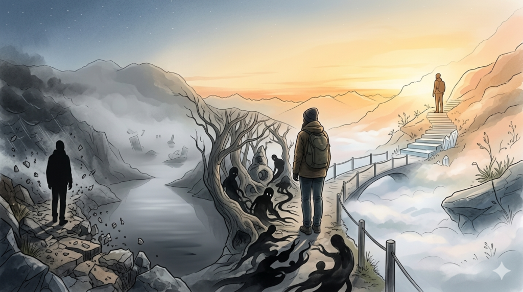 Five stages of the dark night of the soul from crisis to spiritual renewal.